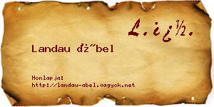 Landau Ábel névjegykártya